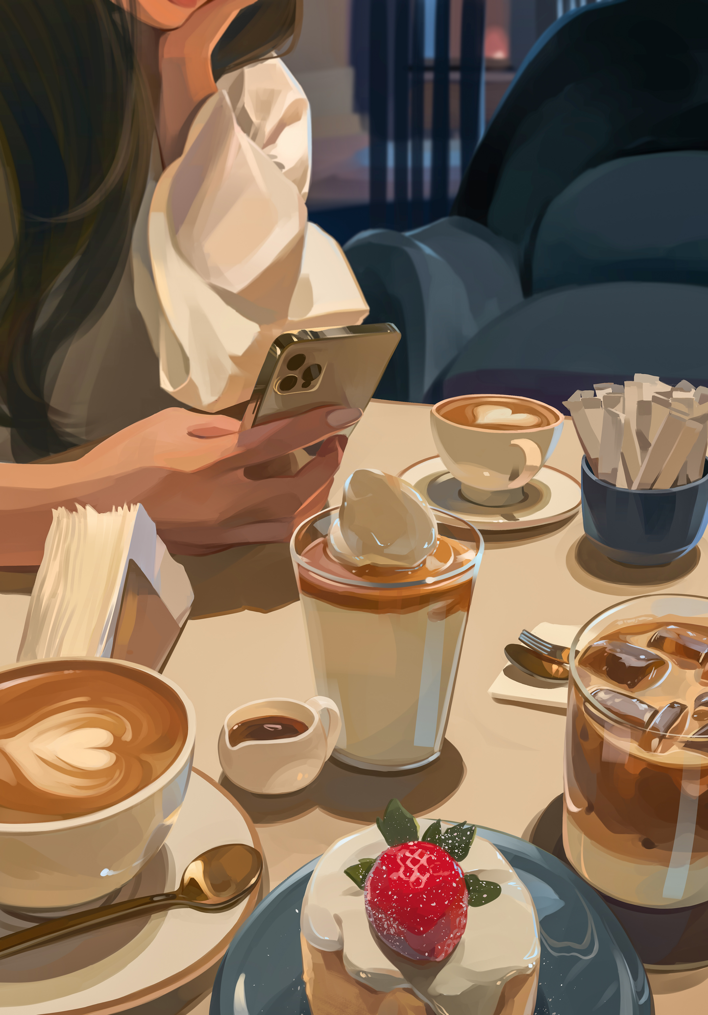 Cafe Girl Print