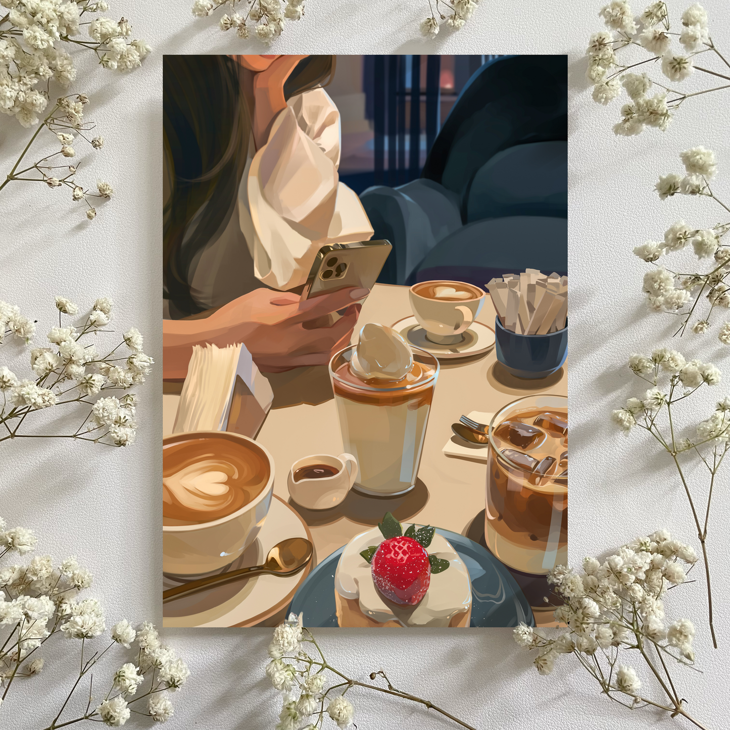 Cafe Girl Print