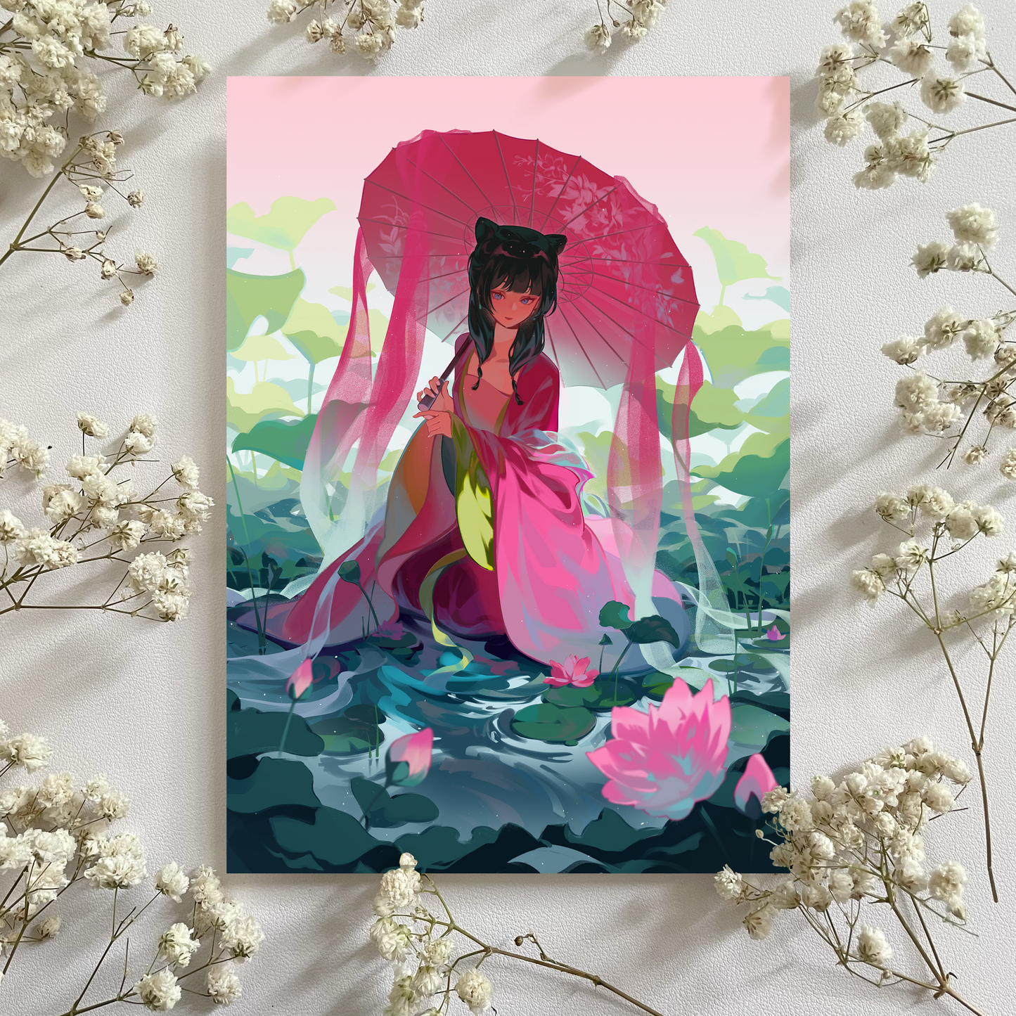 Water Lily Maomao Print