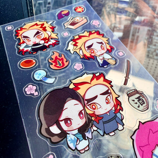 Demon Slayer Mugen Train Arc Transparent Sticker Sheet