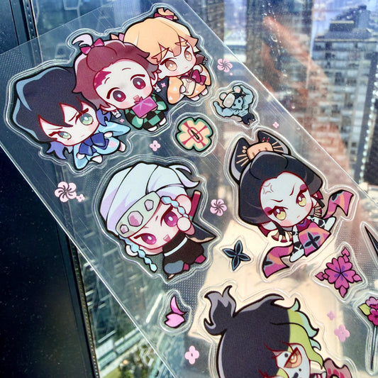 Demon Slayer Entertainment District Arc Transparent Sticker Sheet