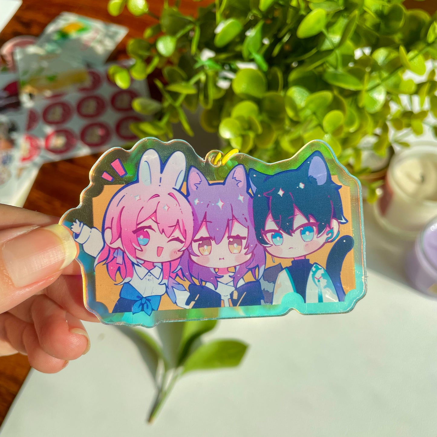 Honkai Star Rail Holographic Keychains