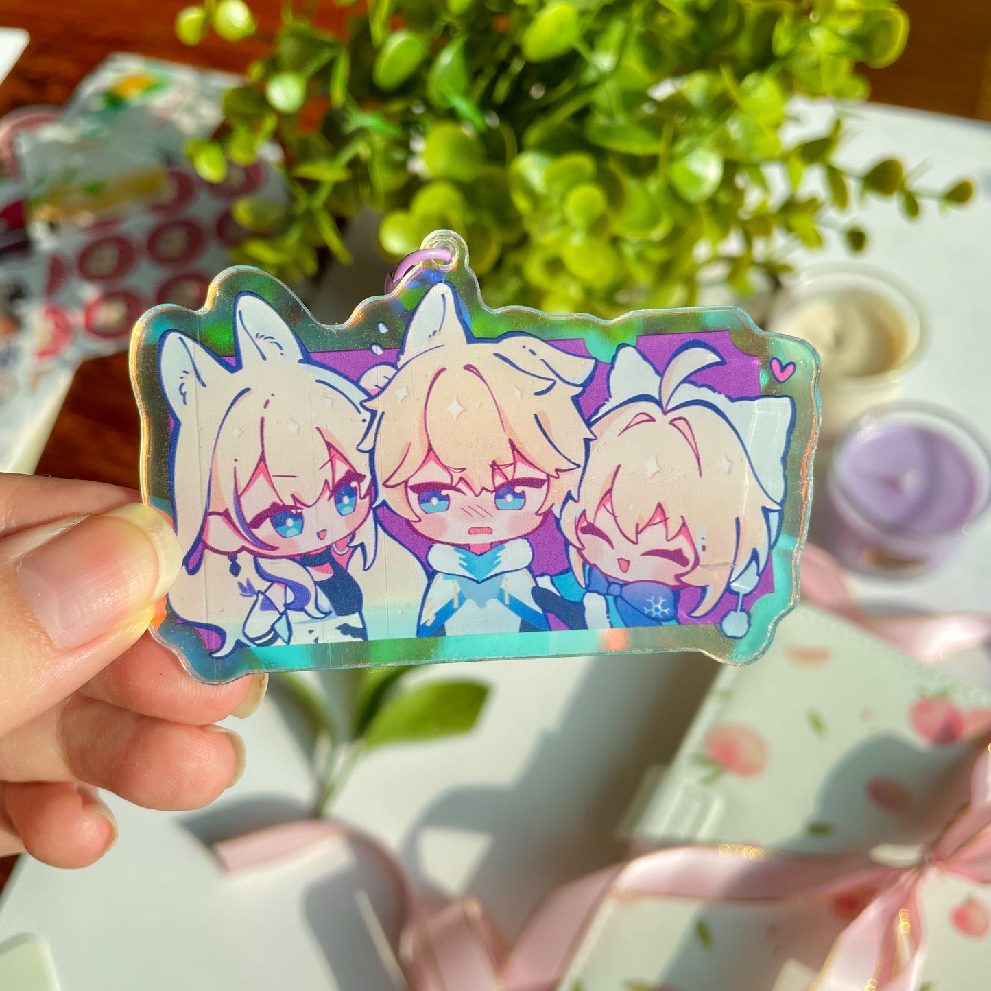 Honkai Star Rail Holographic Keychains