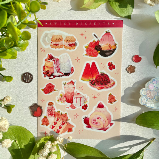 Sweet Desserts Sticker Sheet A6